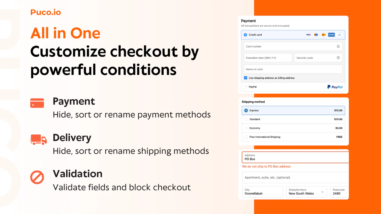 Puco Checkout Rules app preview